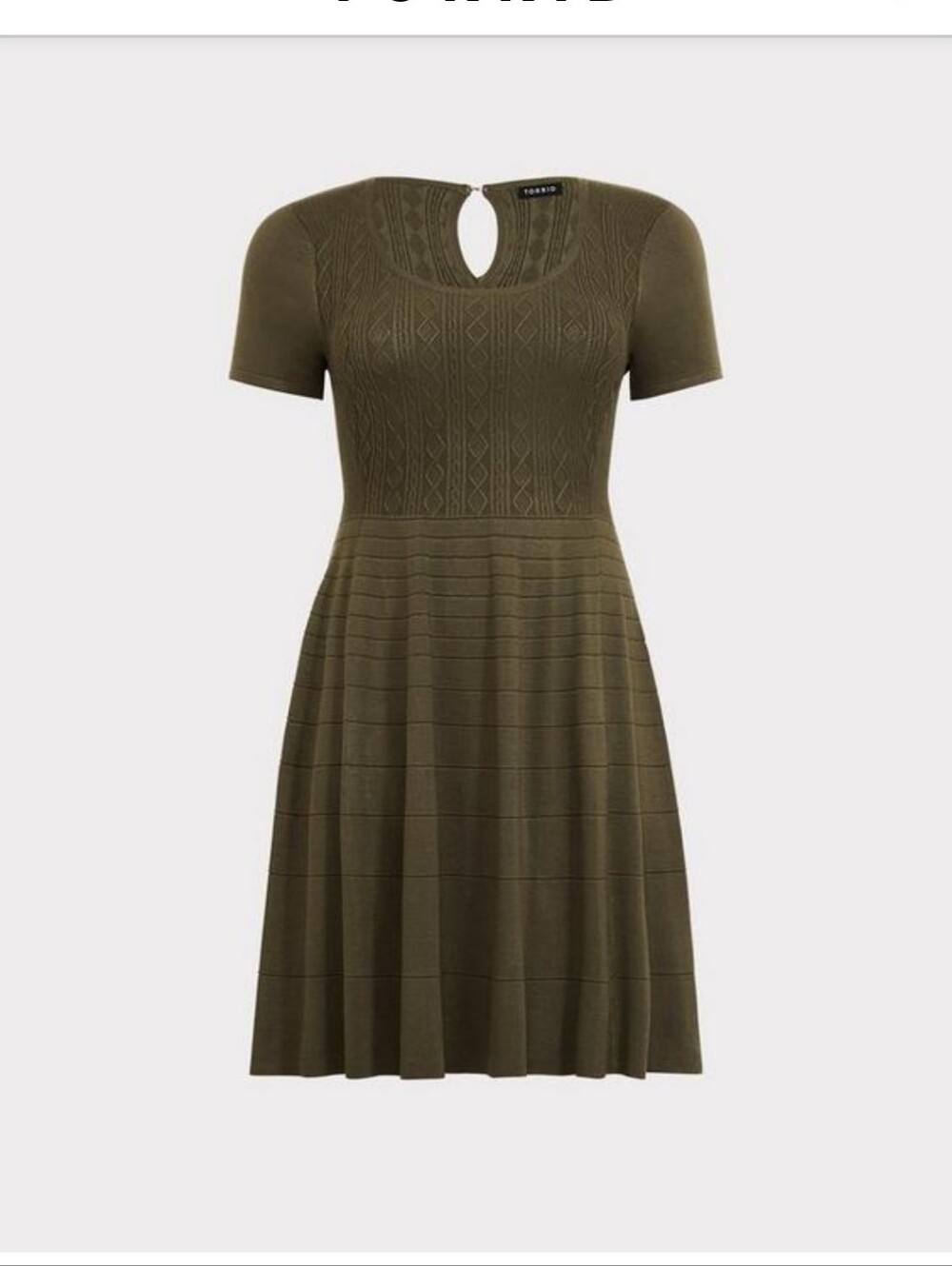 torrid Olive Cable Knit Midi Sweater Dress